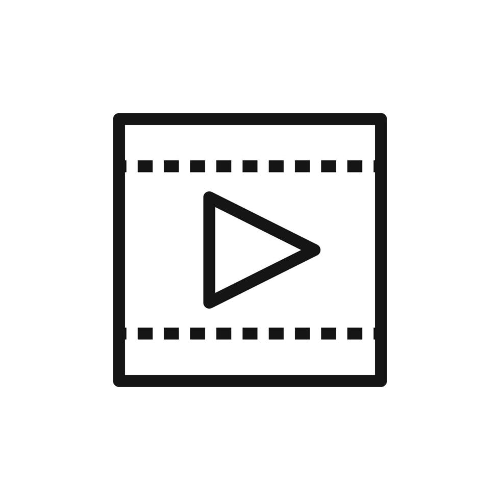 Movie line icon isolated on white background. Black flat thin icon on modern outline style. Linear symbol and editable stroke. Simple and pixel perfect stroke vector illustration.