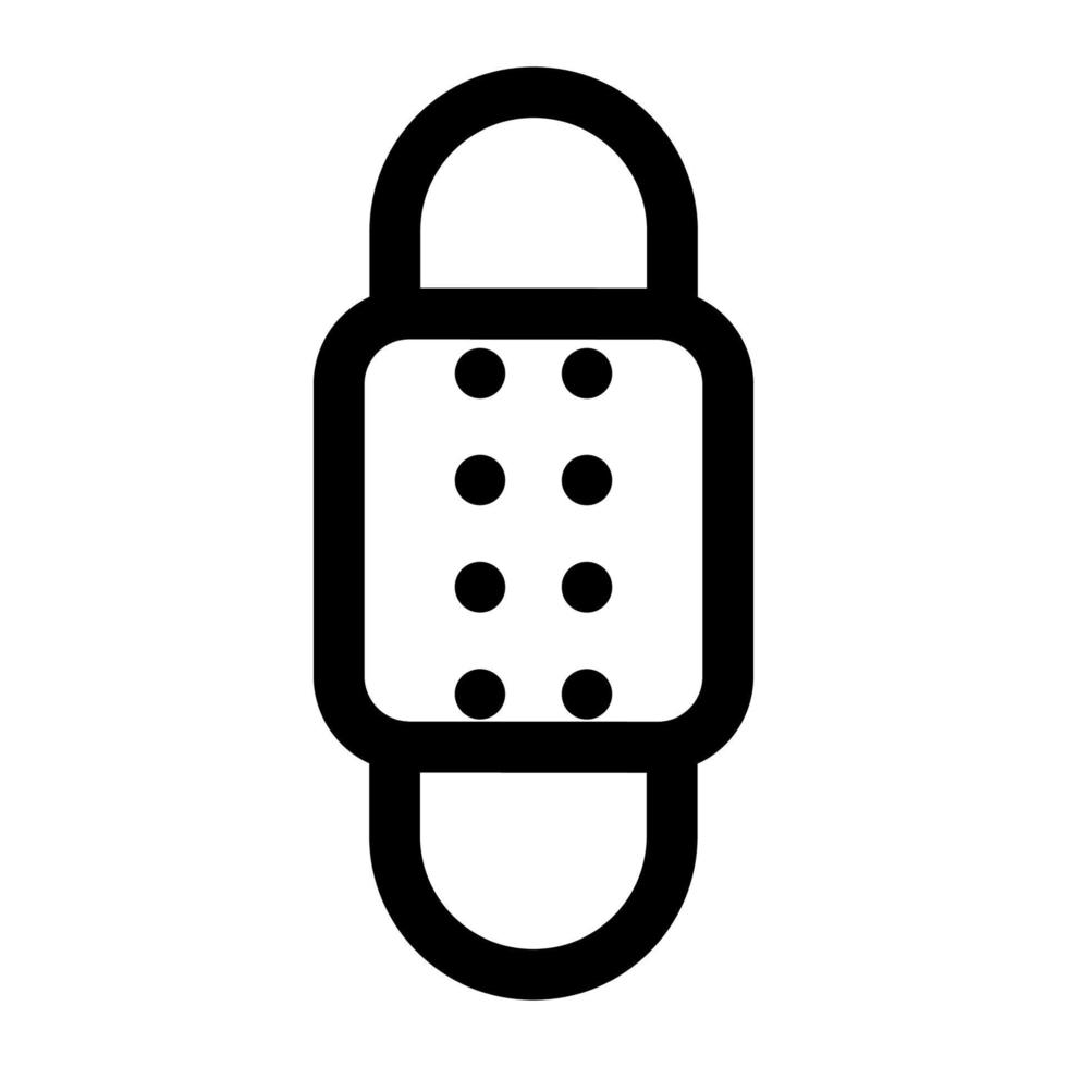 Bandage icon line isolated on white background. Black flat thin icon on modern outline style. Linear symbol and editable stroke. Simple and pixel perfect stroke vector illustration.