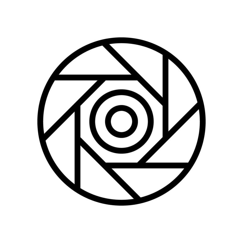 Aperture icon line isolated on white background. Black flat thin icon on modern outline style. Linear symbol and editable stroke. Simple and pixel perfect stroke vector illustration.