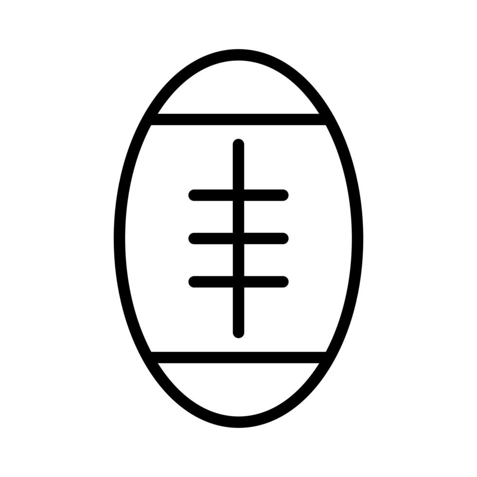 American football ball icon line isolated on white background. Black flat thin icon on modern outline style. Linear symbol and editable stroke. Simple and pixel perfect stroke vector illustration.