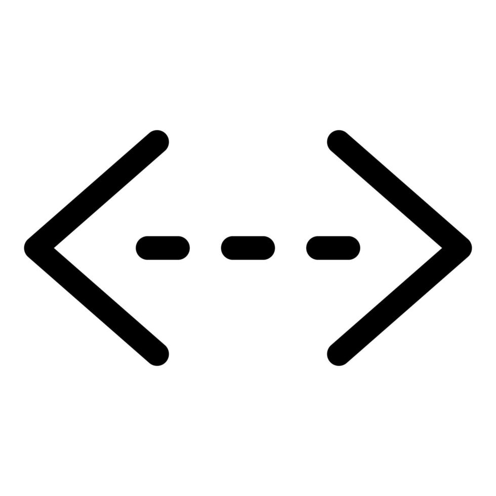 línea de icono de trabajo de código aislada sobre fondo blanco. icono negro plano y delgado en el estilo de contorno moderno. símbolo lineal y trazo editable. ilustración de vector de trazo simple y perfecto de píxeles.