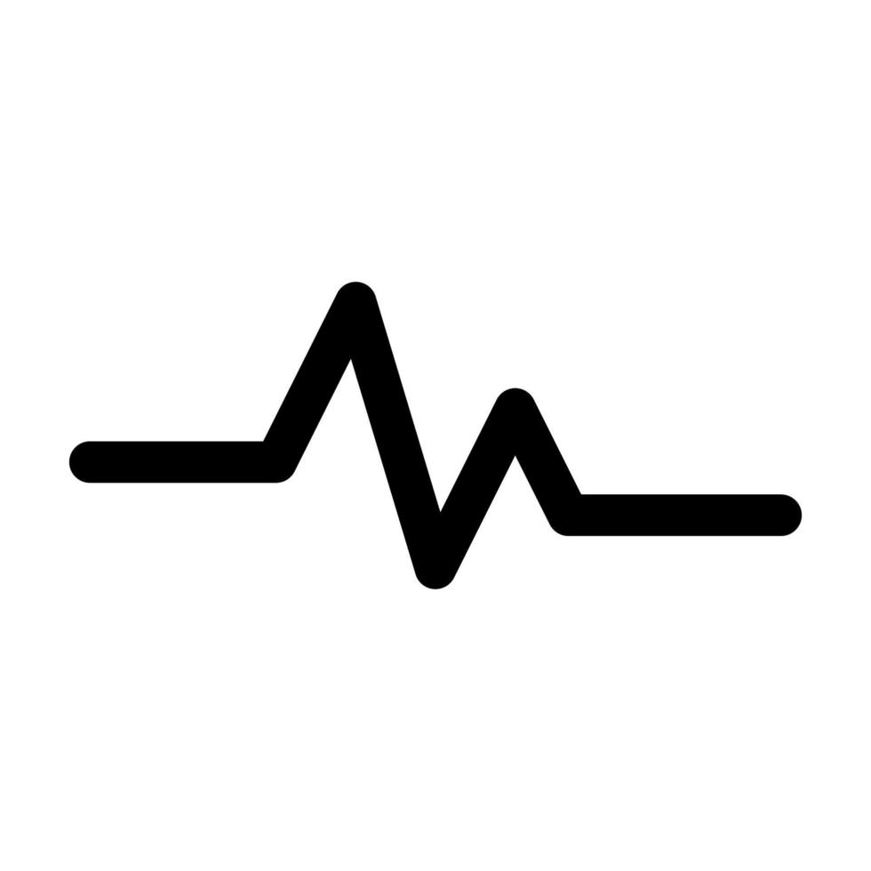 Pulse icon line isolated on white background. Black flat thin icon on modern outline style. Linear symbol and editable stroke. Simple and pixel perfect stroke vector illustration.