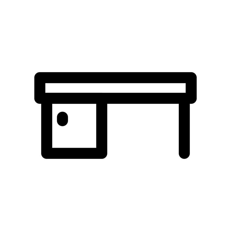 línea de icono de mesa aislada sobre fondo blanco. icono negro plano y delgado en el estilo de contorno moderno. símbolo lineal y trazo editable. ilustración de vector de trazo simple y perfecto de píxeles