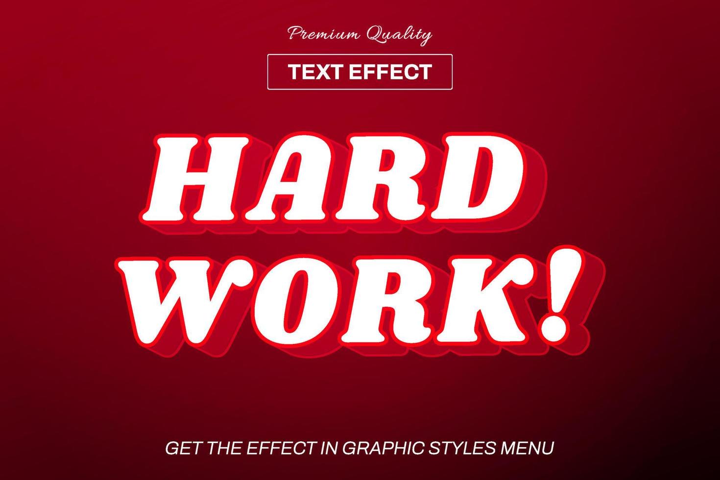 3D editable text effect template vector
