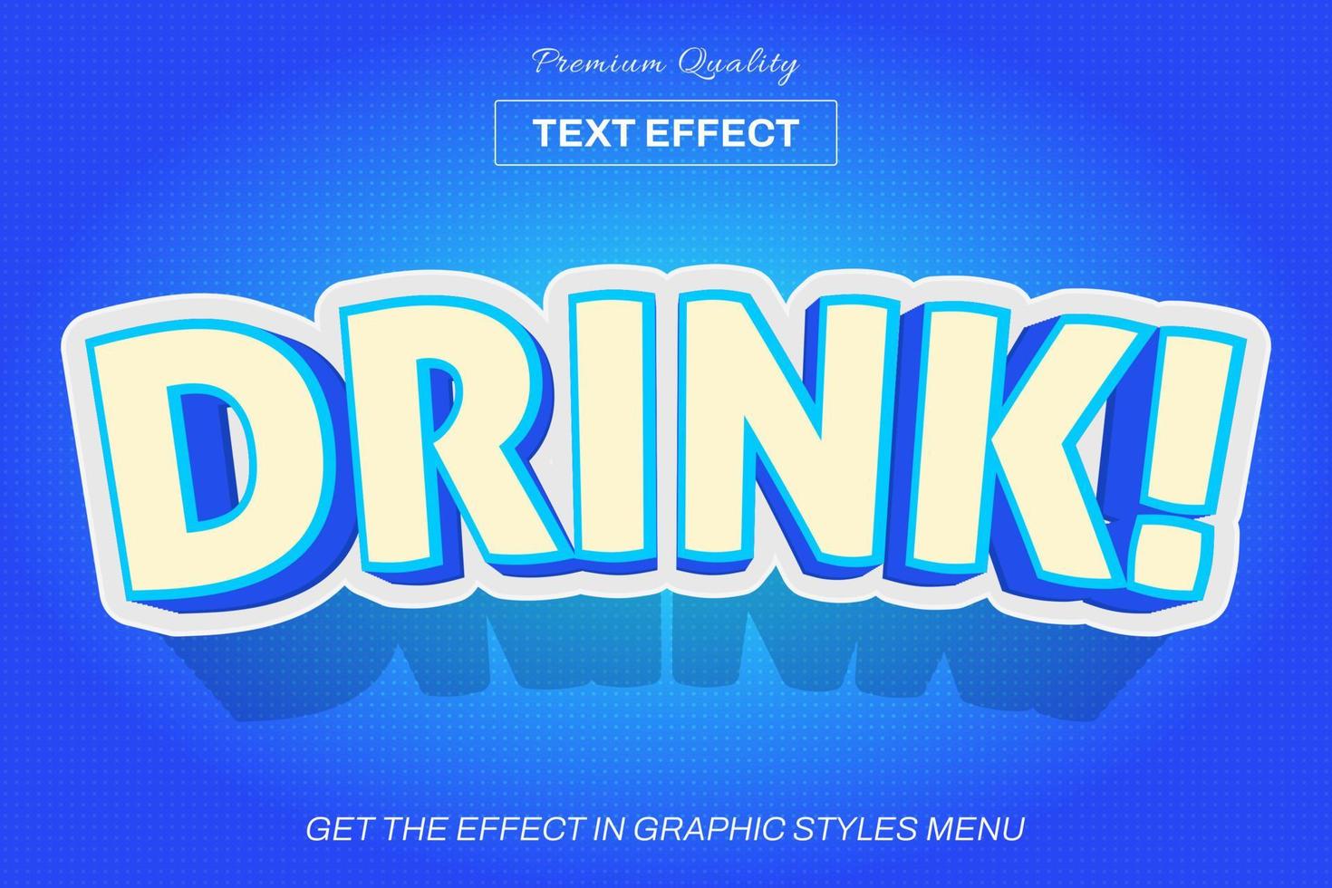 3D editable text effect template vector