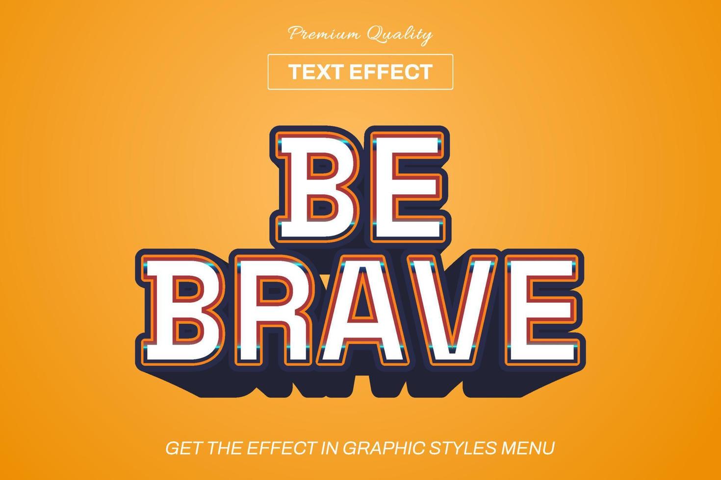 3D editable text effect template vector