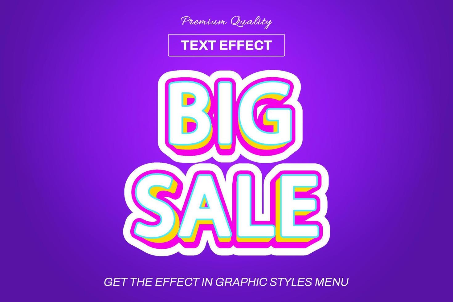 3D editable text effect template vector