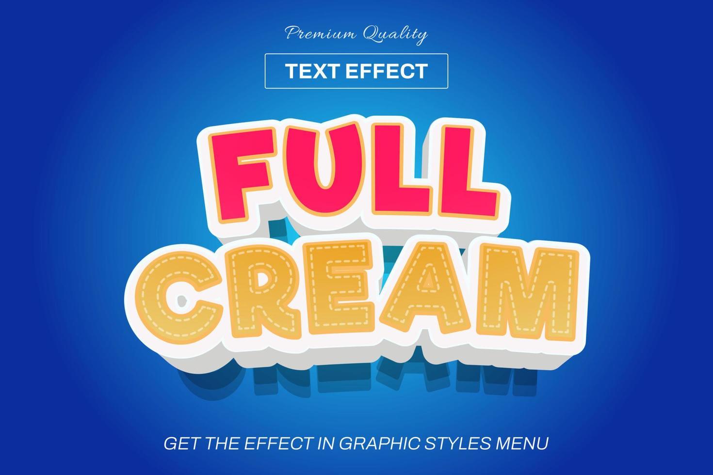 3D editable text effect template vector