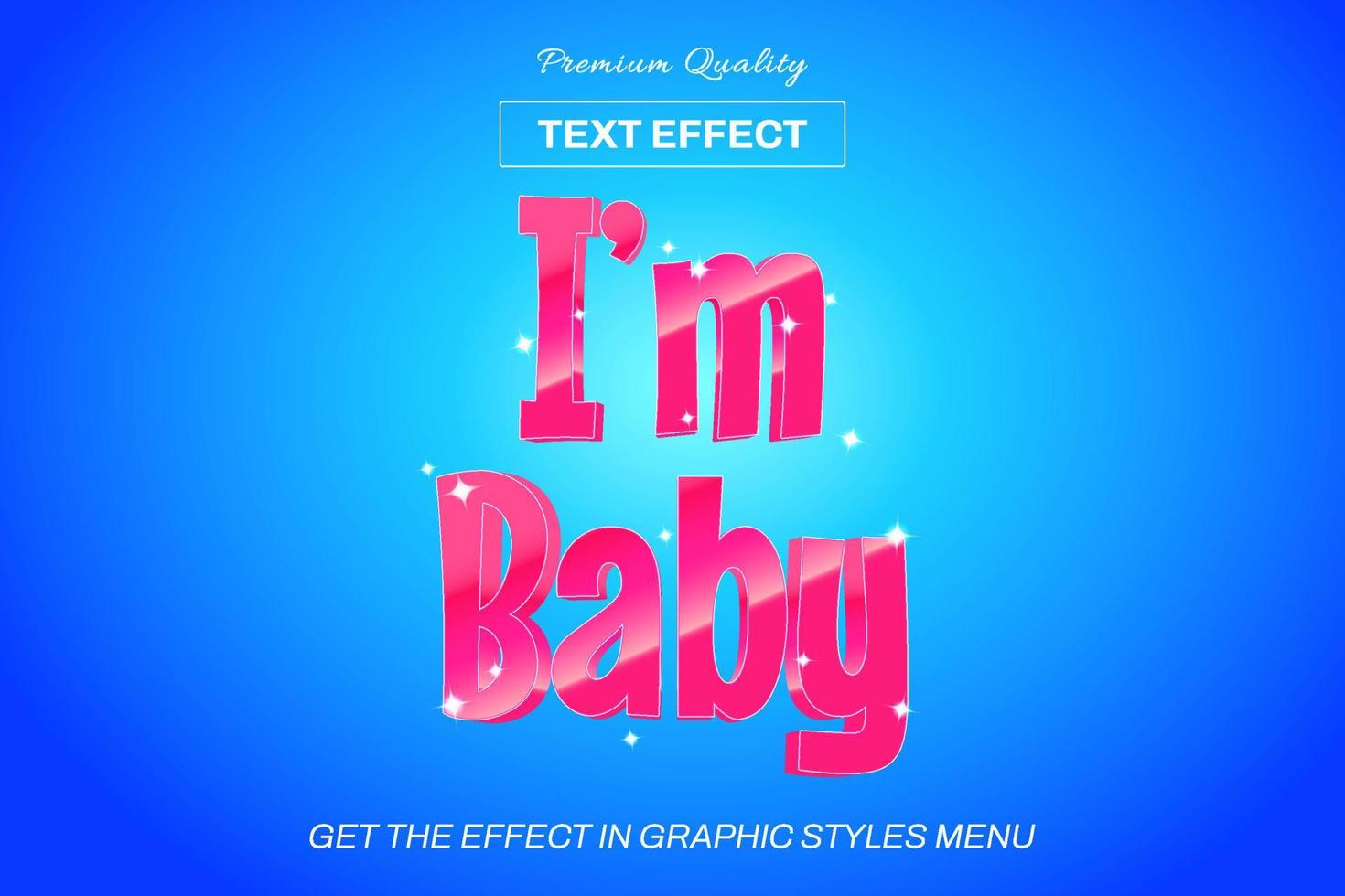 3D editable text effect template vector