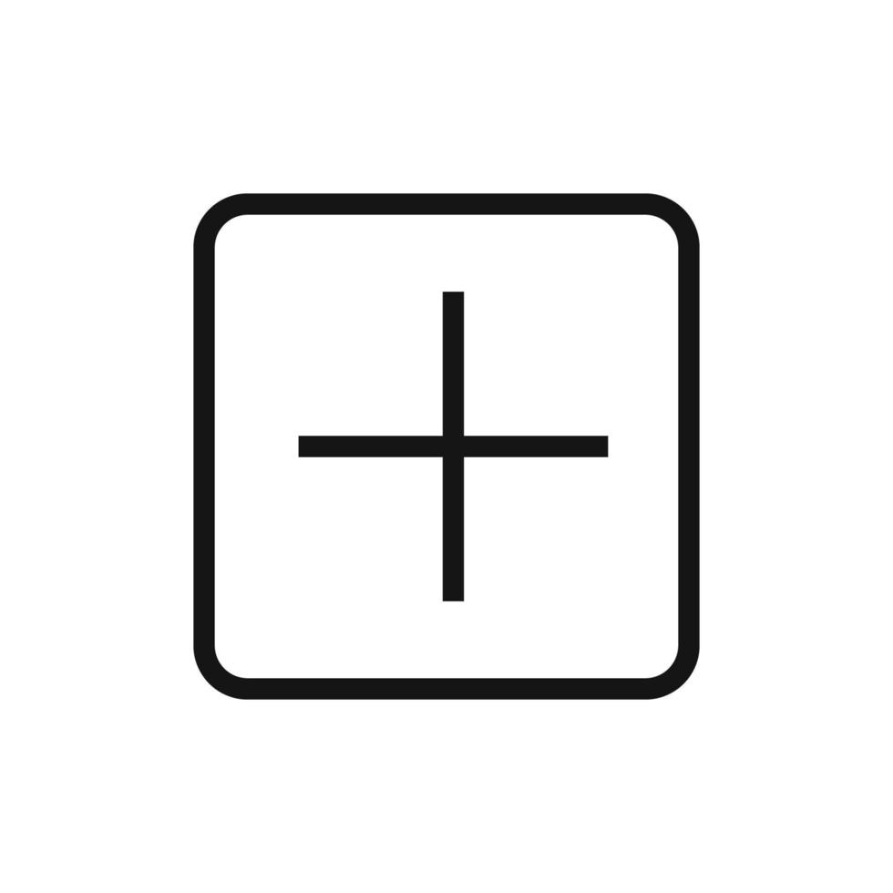 Plus line icon isolated on white background. Black flat thin icon on modern outline style. Linear symbol and editable stroke. Simple and pixel perfect stroke vector illustration.