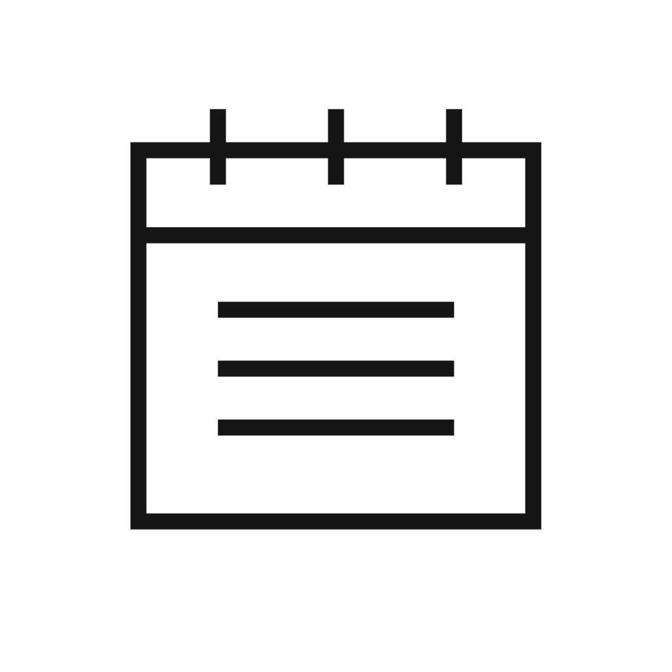 Calendar line icon isolated on white background. Black flat thin icon on modern outline style. Linear symbol and editable stroke. Simple and pixel perfect stroke vector illustration.