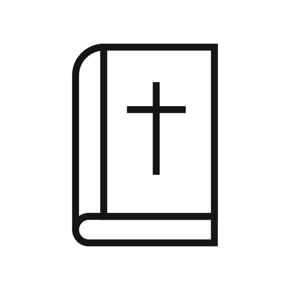 icono de la línea de la biblia aislado sobre fondo blanco. icono negro plano y delgado en el estilo de contorno moderno. símbolo lineal y trazo editable. ilustración de vector de trazo simple y perfecto de píxeles.