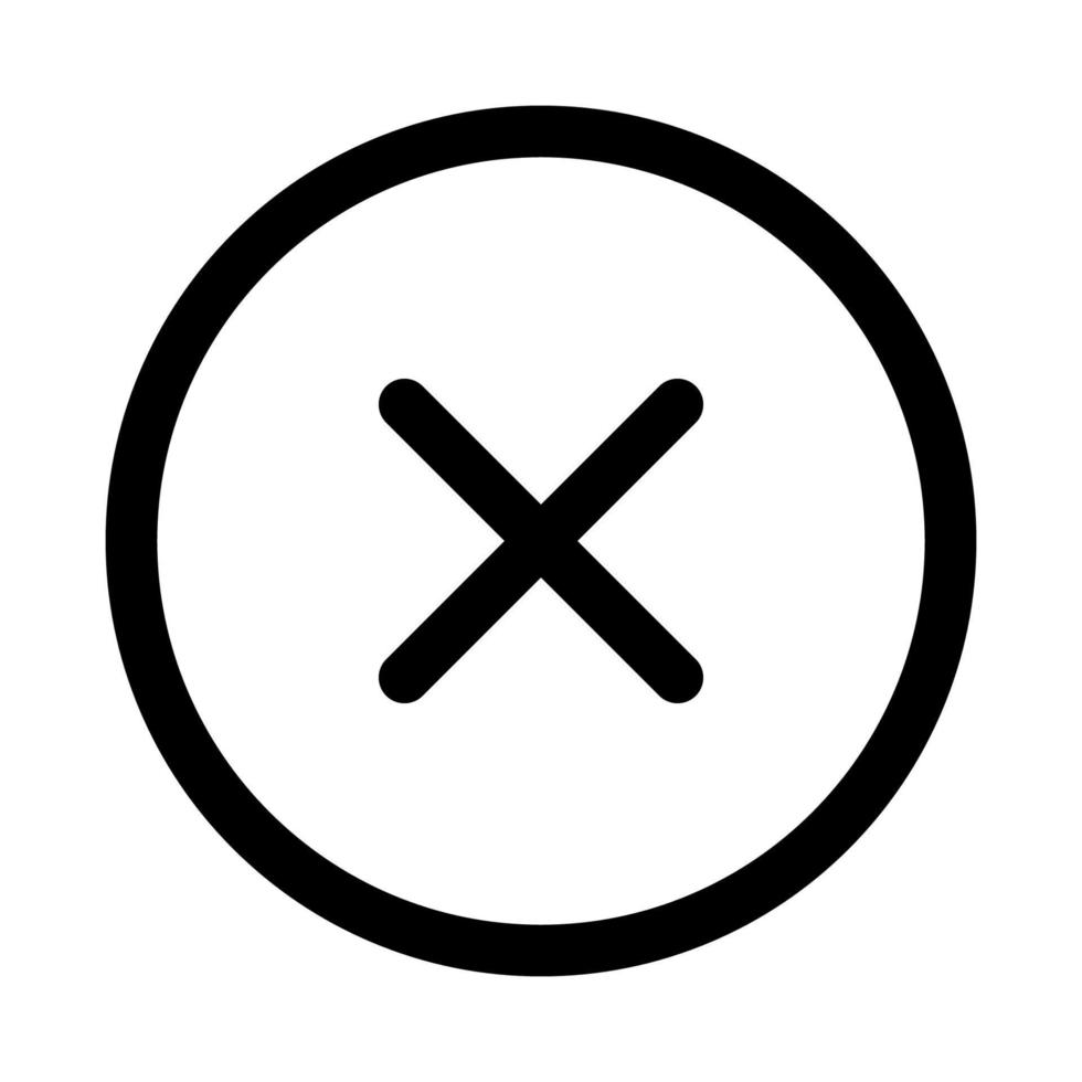 Close circle icon line isolated on white background. Black flat thin icon on modern outline style. Linear symbol and editable stroke. Simple and pixel perfect stroke vector illustration.