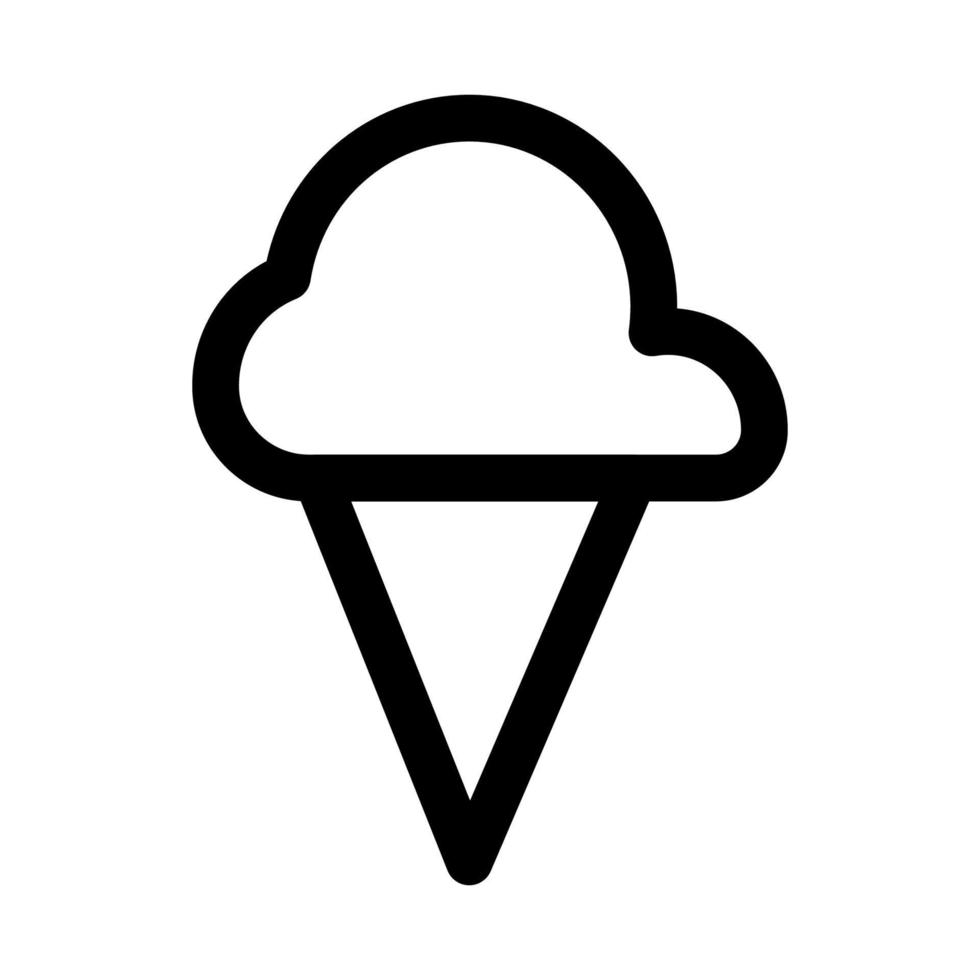 Ice cream icon line isolated on white background. Black flat thin icon on modern outline style. Linear symbol and editable stroke. Simple and pixel perfect stroke vector illustration.