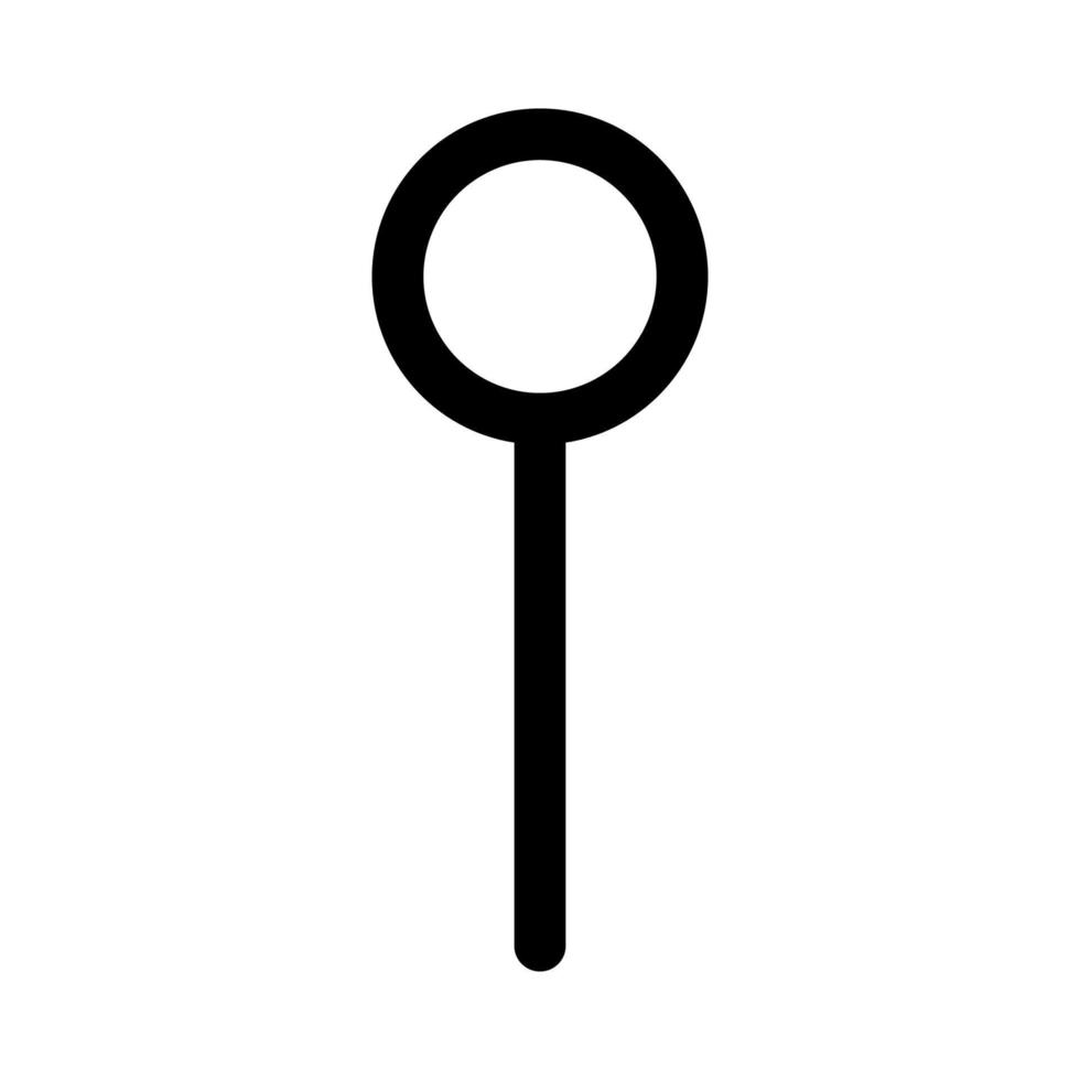 Pin icon line isolated on white background. Black flat thin icon on modern outline style. Linear symbol and editable stroke. Simple and pixel perfect stroke vector illustration.