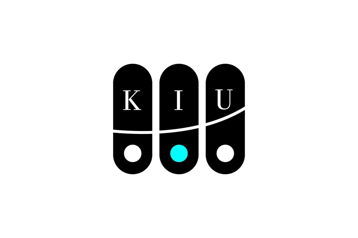 KIU LETTER and ALPHABET LOGO DESIGN vector