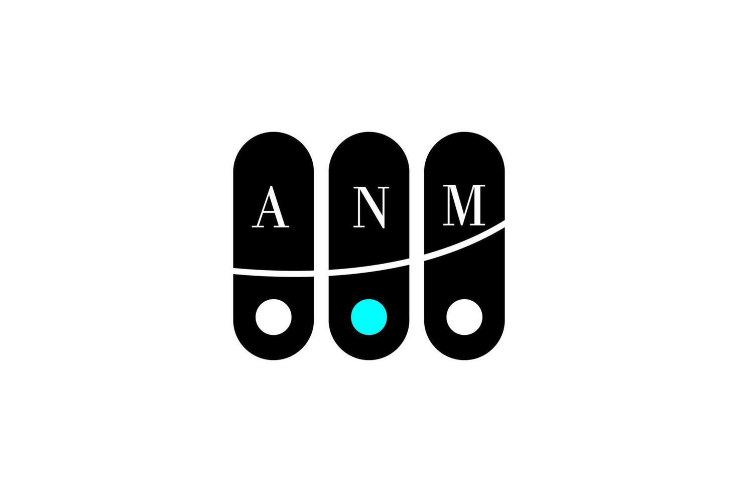 ANM LETTER and ALPHABET LOGO DESIGN vector