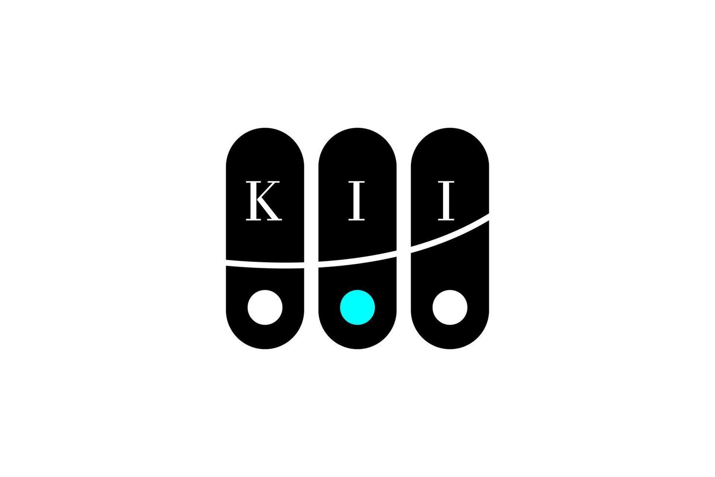 diseño de logotipo de letra y alfabeto kii vector