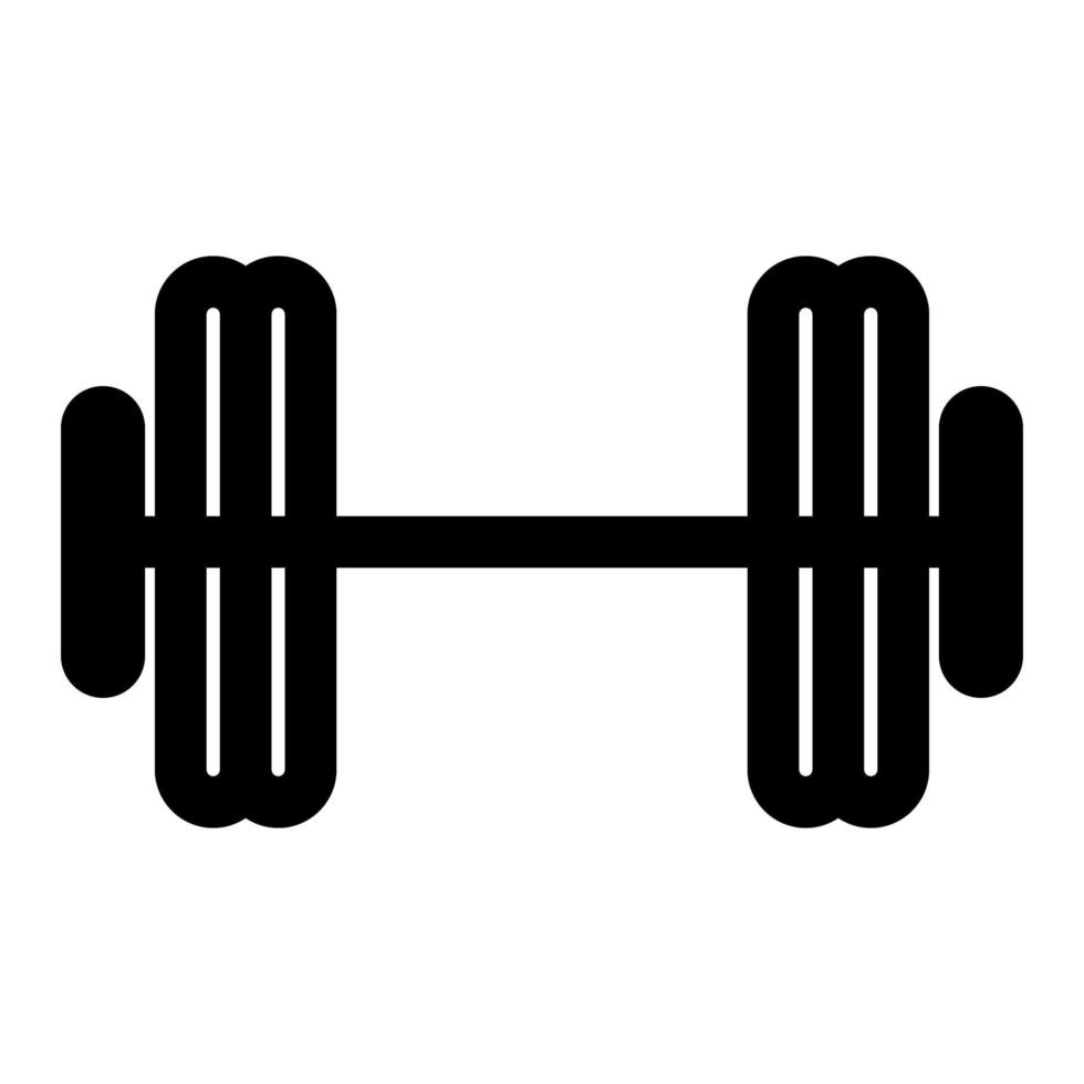 Barbell icon line isolated on white background. Black flat thin icon on modern outline style. Linear symbol and editable stroke. Simple and pixel perfect stroke vector illustration.