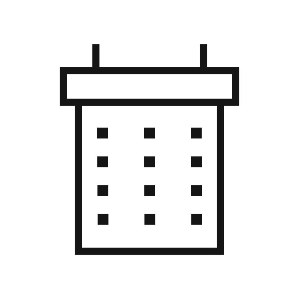 Calendar line icon isolated on white background. Black flat thin icon on modern outline style. Linear symbol and editable stroke. Simple and pixel perfect stroke vector illustration.