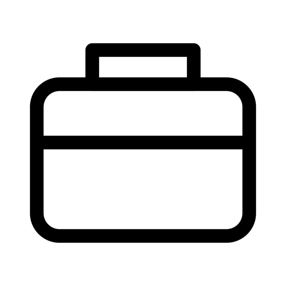 Briefcase icon line isolated on white background. Black flat thin icon on modern outline style. Linear symbol and editable stroke. Simple and pixel perfect stroke vector illustration.