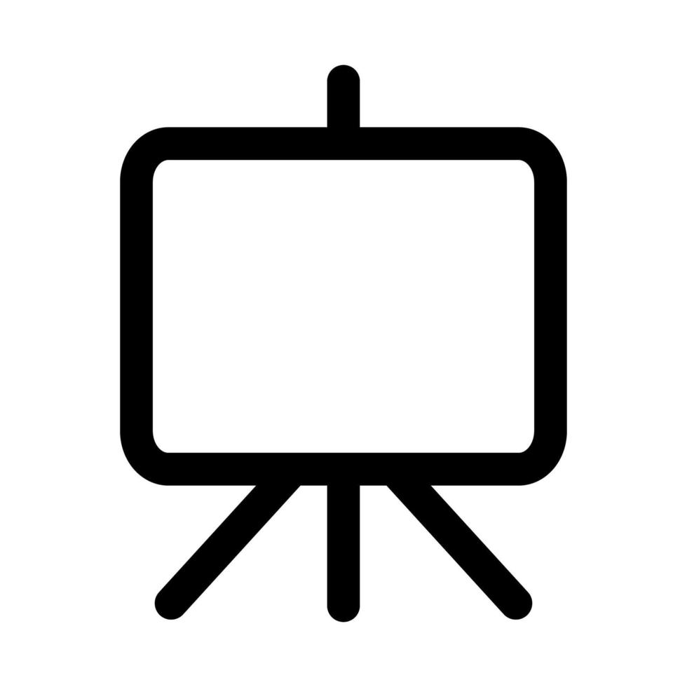 Easel icon line isolated on white background. Black flat thin icon on modern outline style. Linear symbol and editable stroke. Simple and pixel perfect stroke vector illustration.
