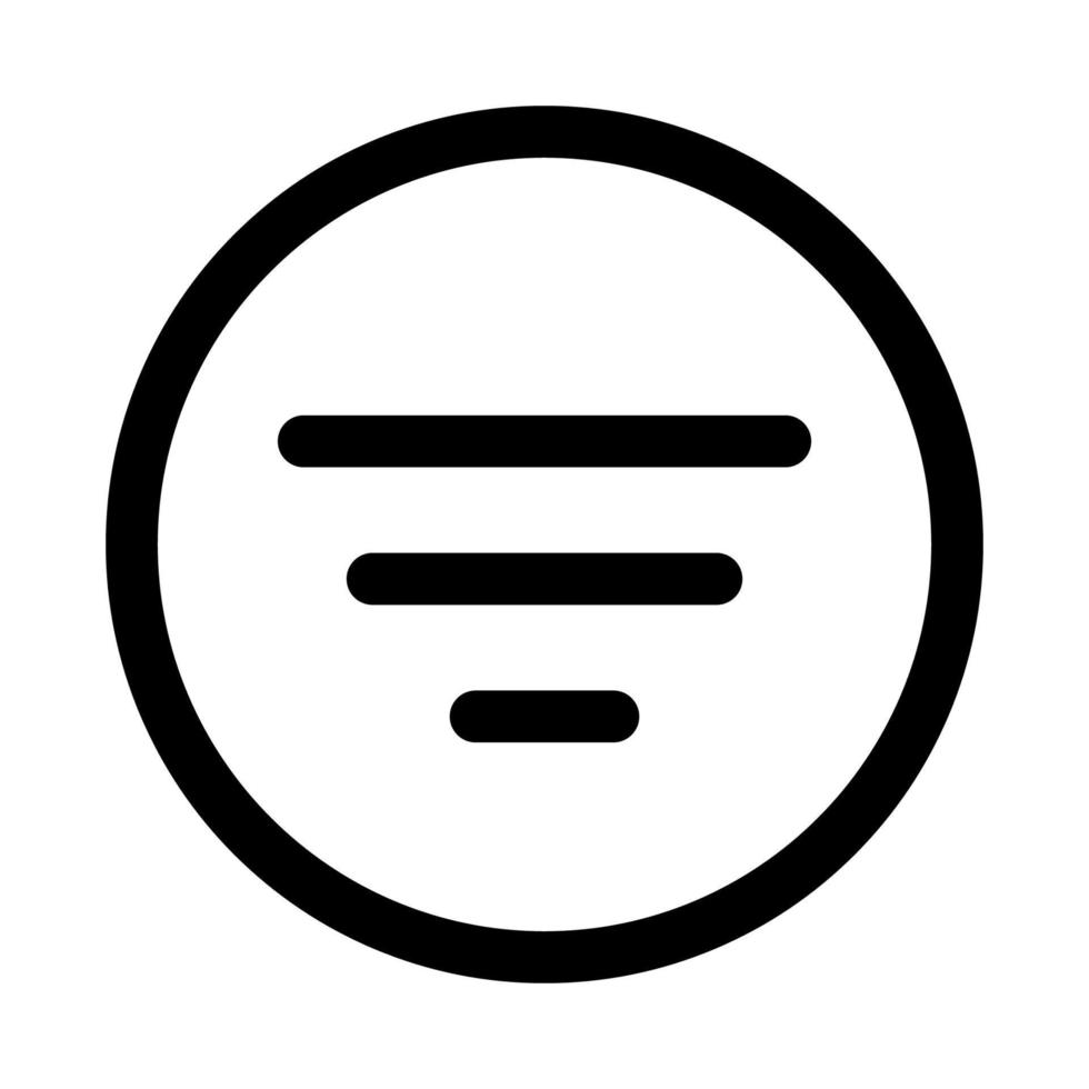 línea de icono de círculo de filtro aislada sobre fondo blanco. icono negro plano y delgado en el estilo de contorno moderno. símbolo lineal y trazo editable. ilustración de vector de trazo simple y perfecto de píxeles.