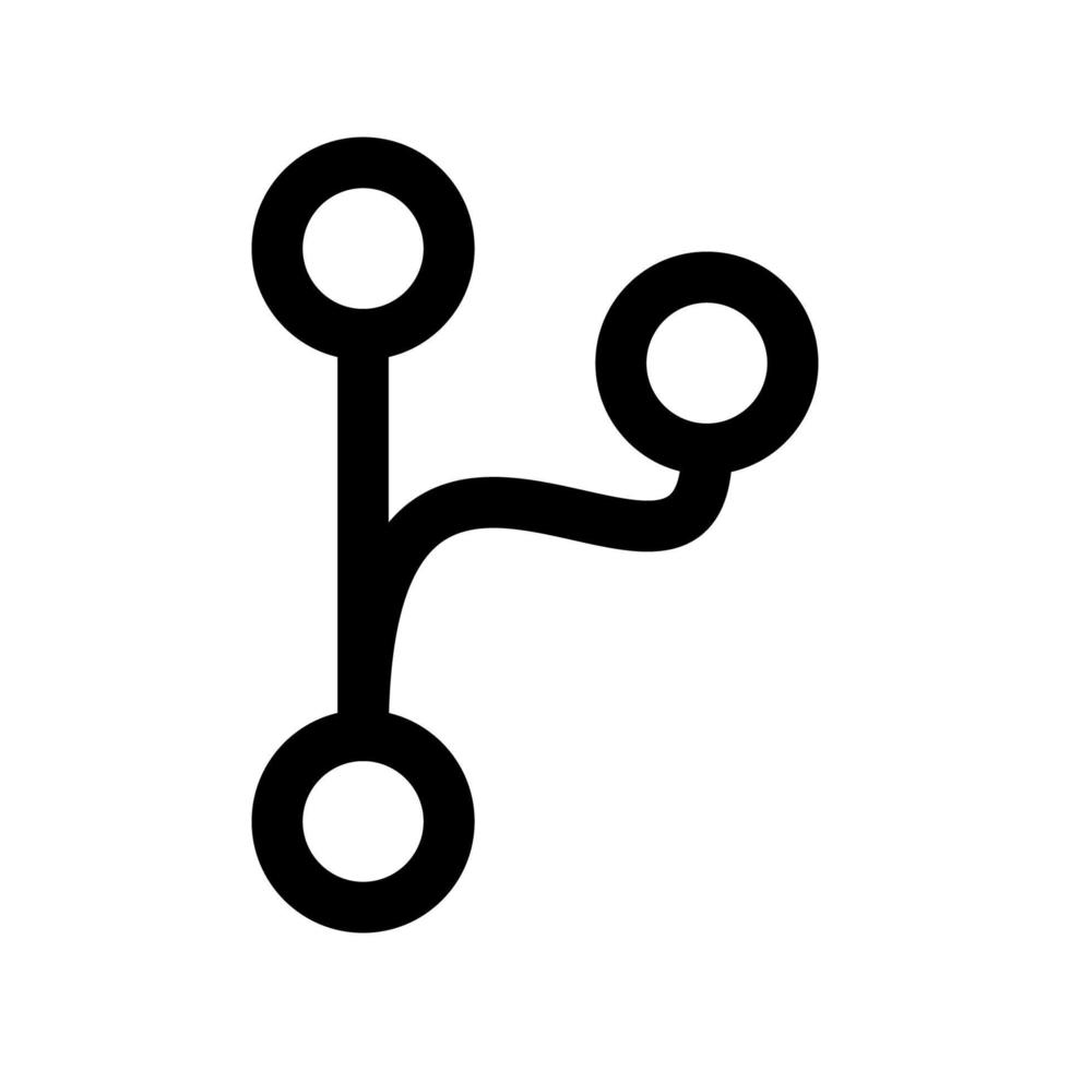 línea de icono de rama git aislada sobre fondo blanco. icono negro plano y delgado en el estilo de contorno moderno. símbolo lineal y trazo editable. ilustración de vector de trazo simple y perfecto de píxeles.