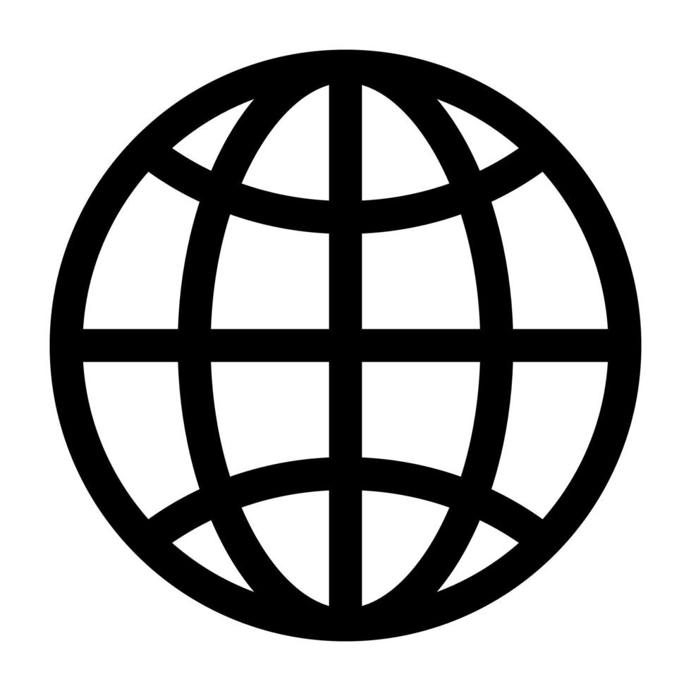 Globe icon line isolated on white background. Black flat thin icon on modern outline style. Linear symbol and editable stroke. Simple and pixel perfect stroke vector illustration.