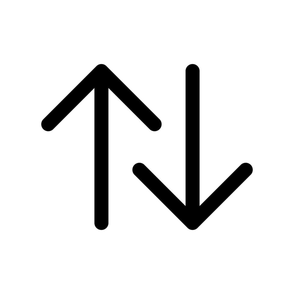 Swap vertical arrow icon line isolated on white background. Black flat thin icon on modern outline style. Linear symbol and editable stroke. Simple and pixel perfect stroke vector illustration