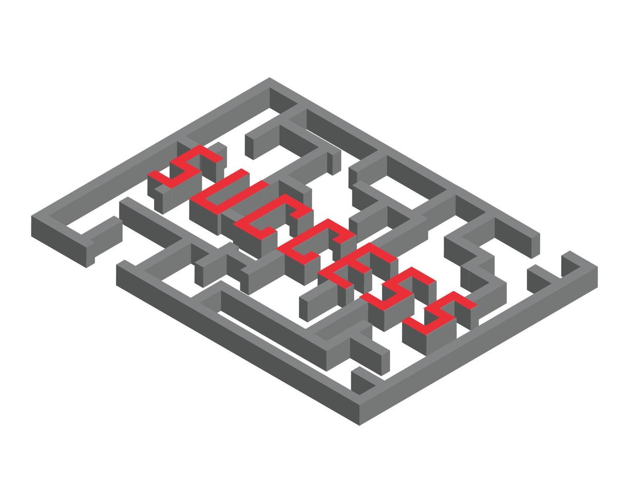 find a way to success in the maze concept vector