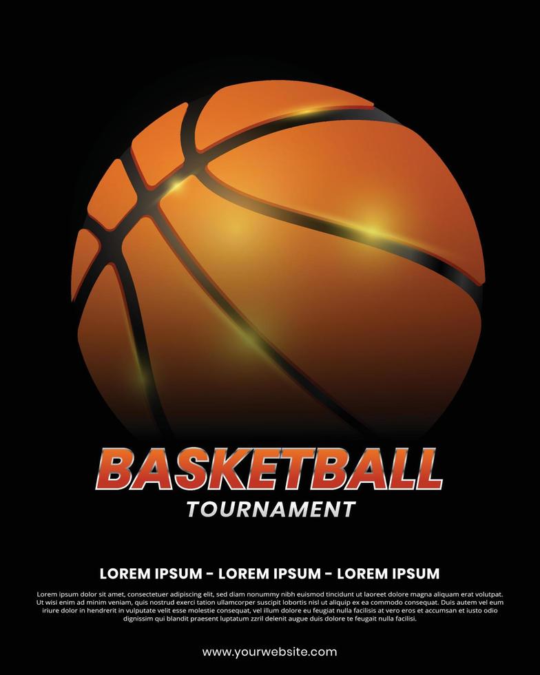 Basketball poster vector. tournament advertising banner with basketball vector