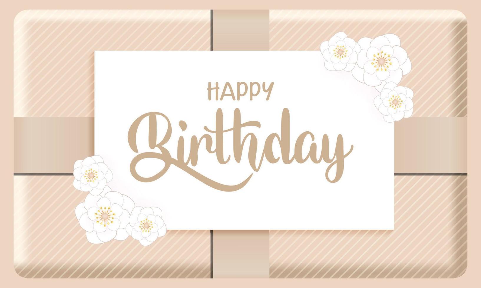 Happy birthday vector with gift box background