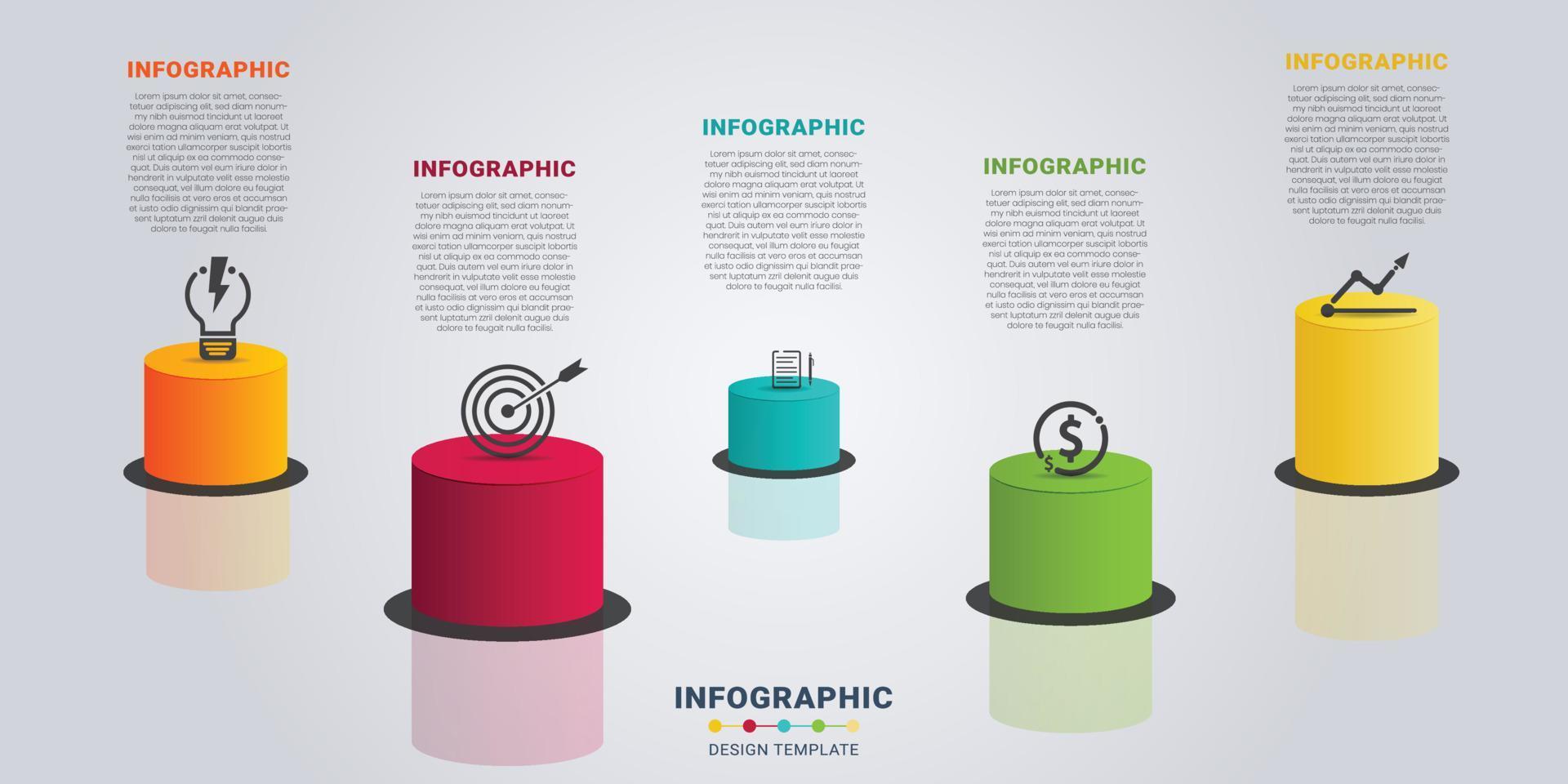 3d infographic modern template vector