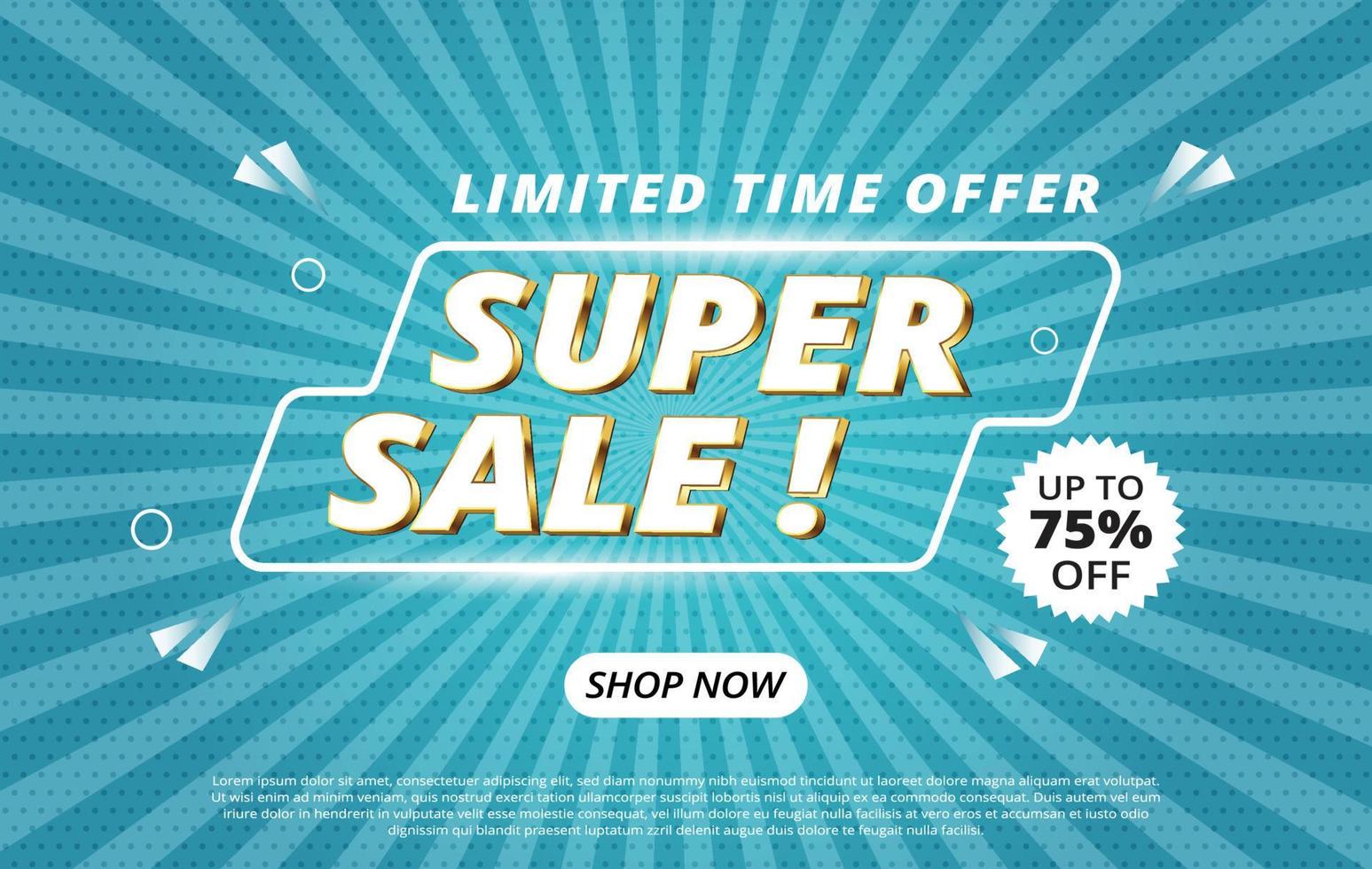 Super sale promotion banner template design vector