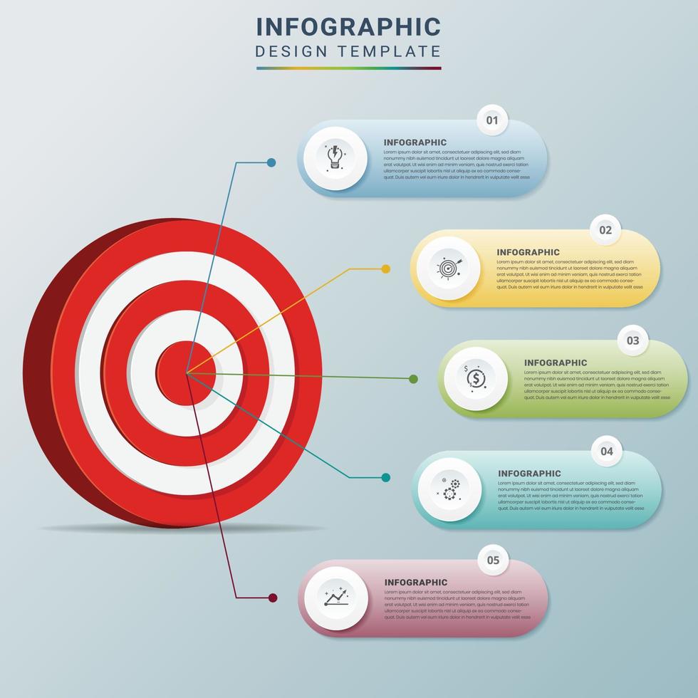 Five steps to your goal, infographic template vector for business