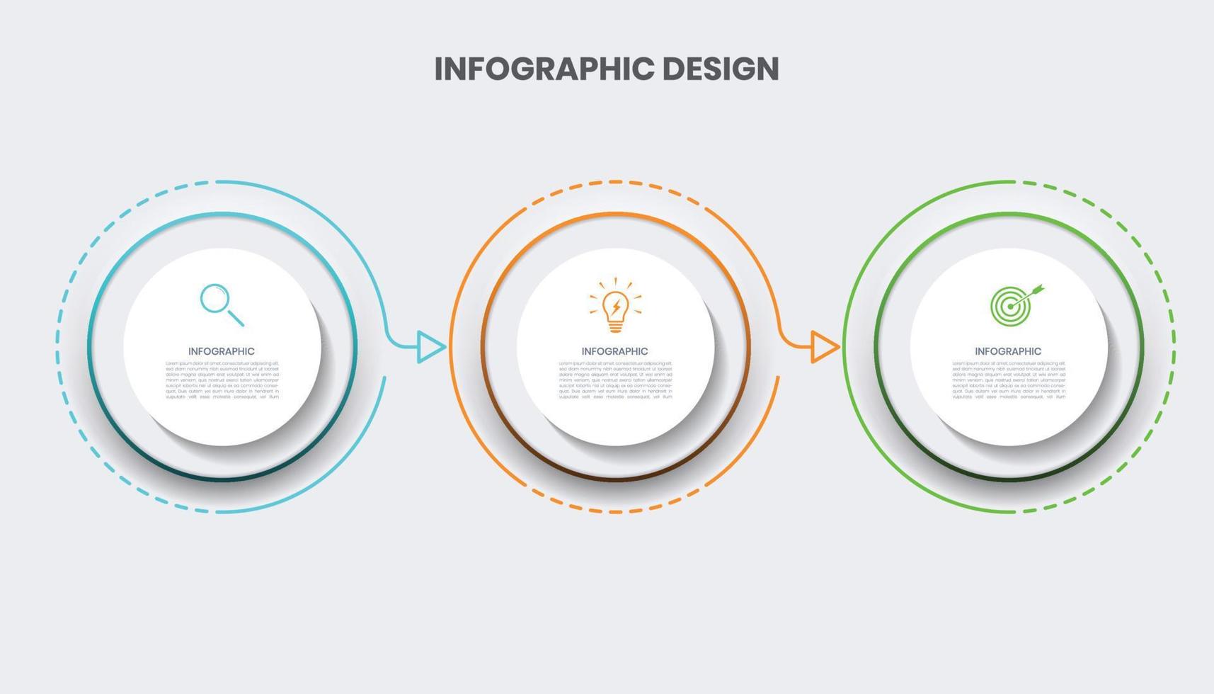 Modern Infographic template vector with round button