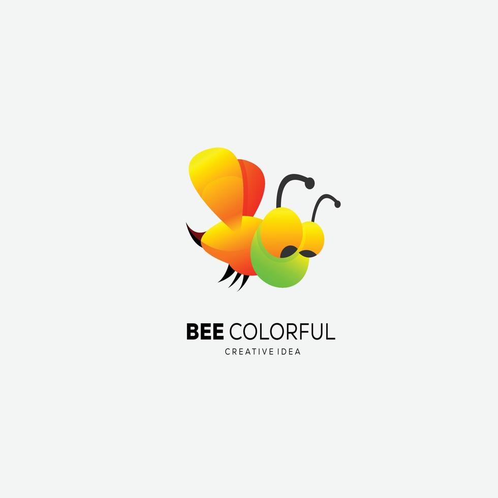 bee design colorful logo elegant template vector