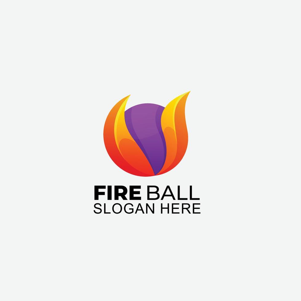 fire ball logo gradient color vector icon