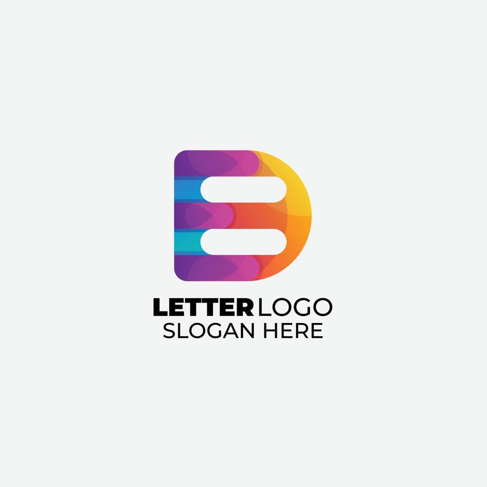 letra b logo diseño degradado colorido símbolo vector