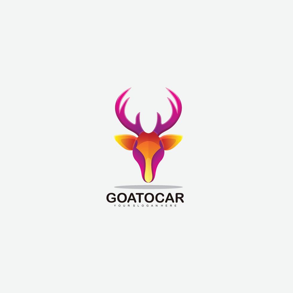 ilustración de icono de degradado de logotipo colorido de ciervo cabeza vector