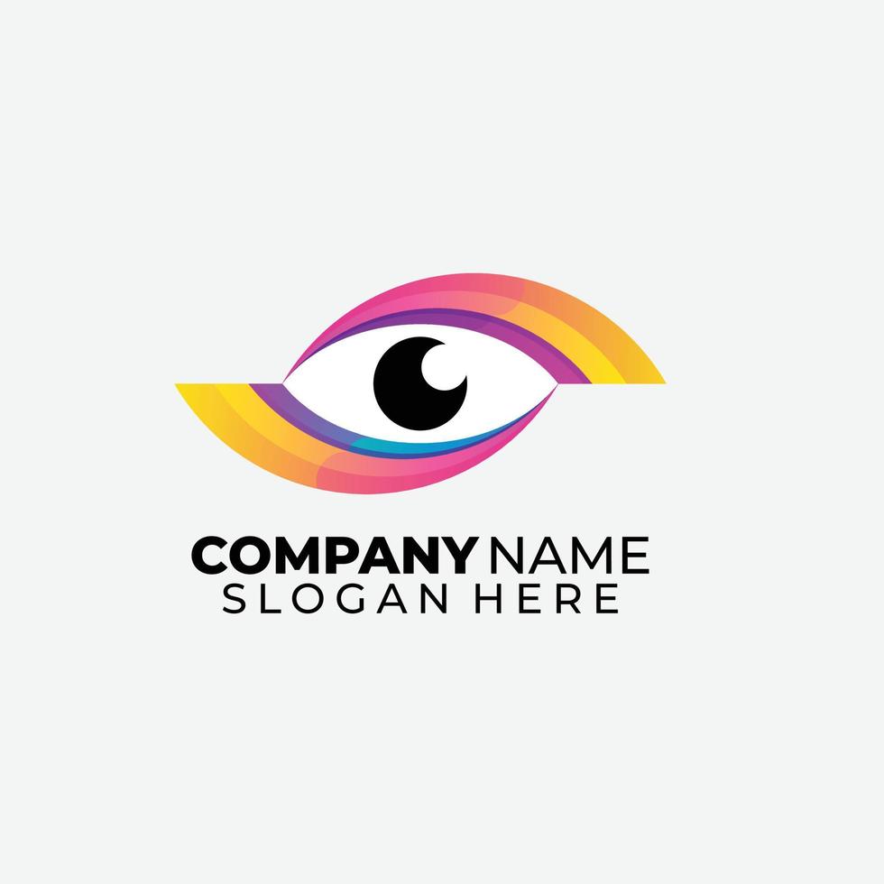 eyes rainbow design icon logo gradient template vector