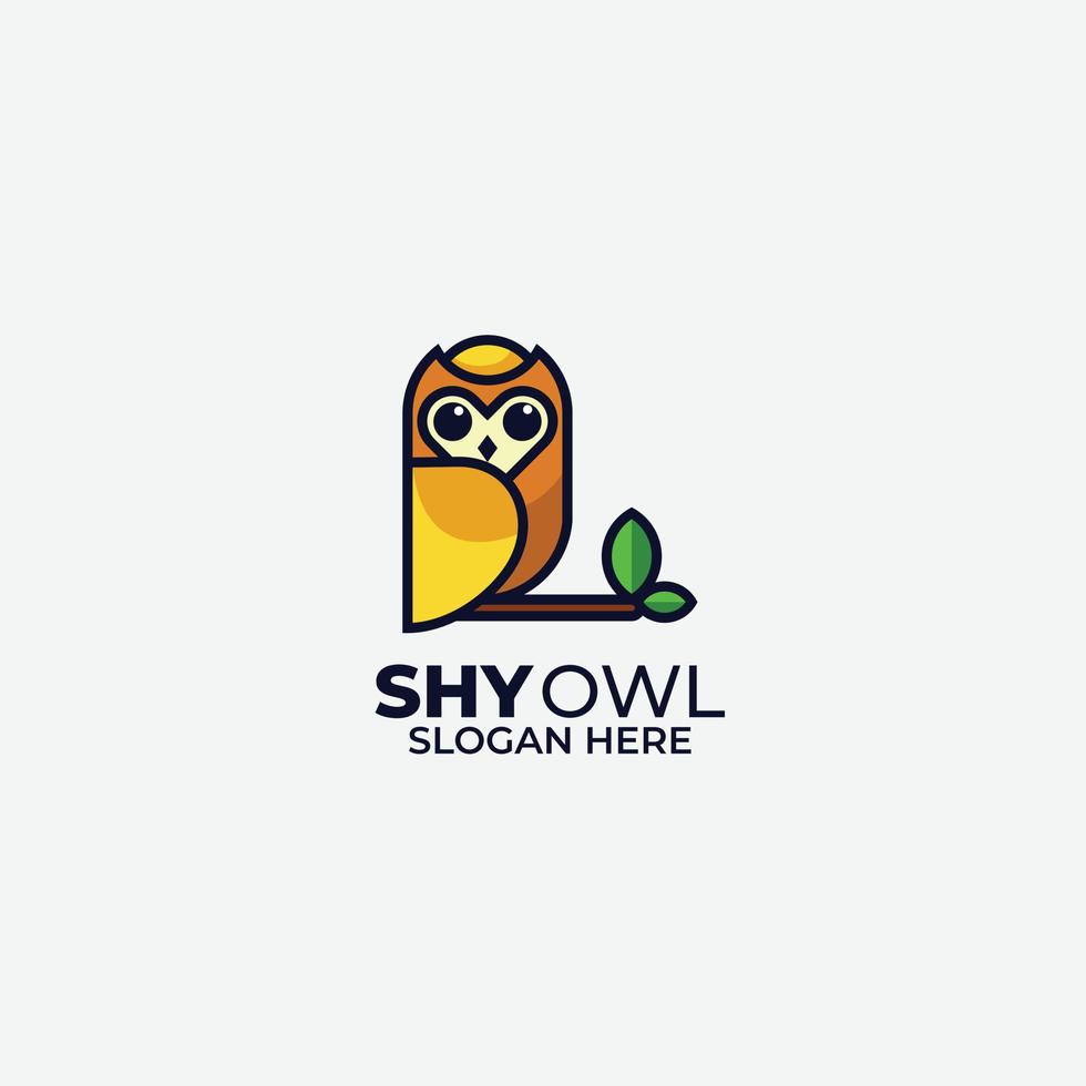 owl design gradient vector logo template