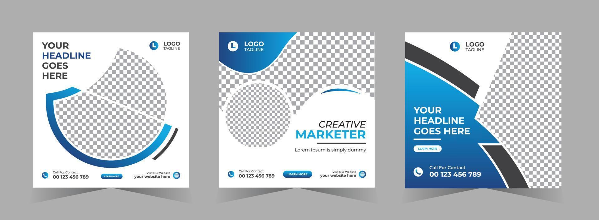 Creative social media digital marketing web banner design vector