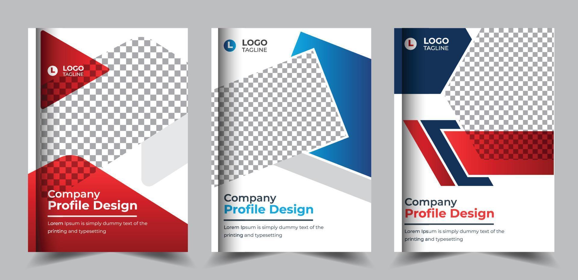 Company profile brochure with modern gradient shapes business book cover design vector