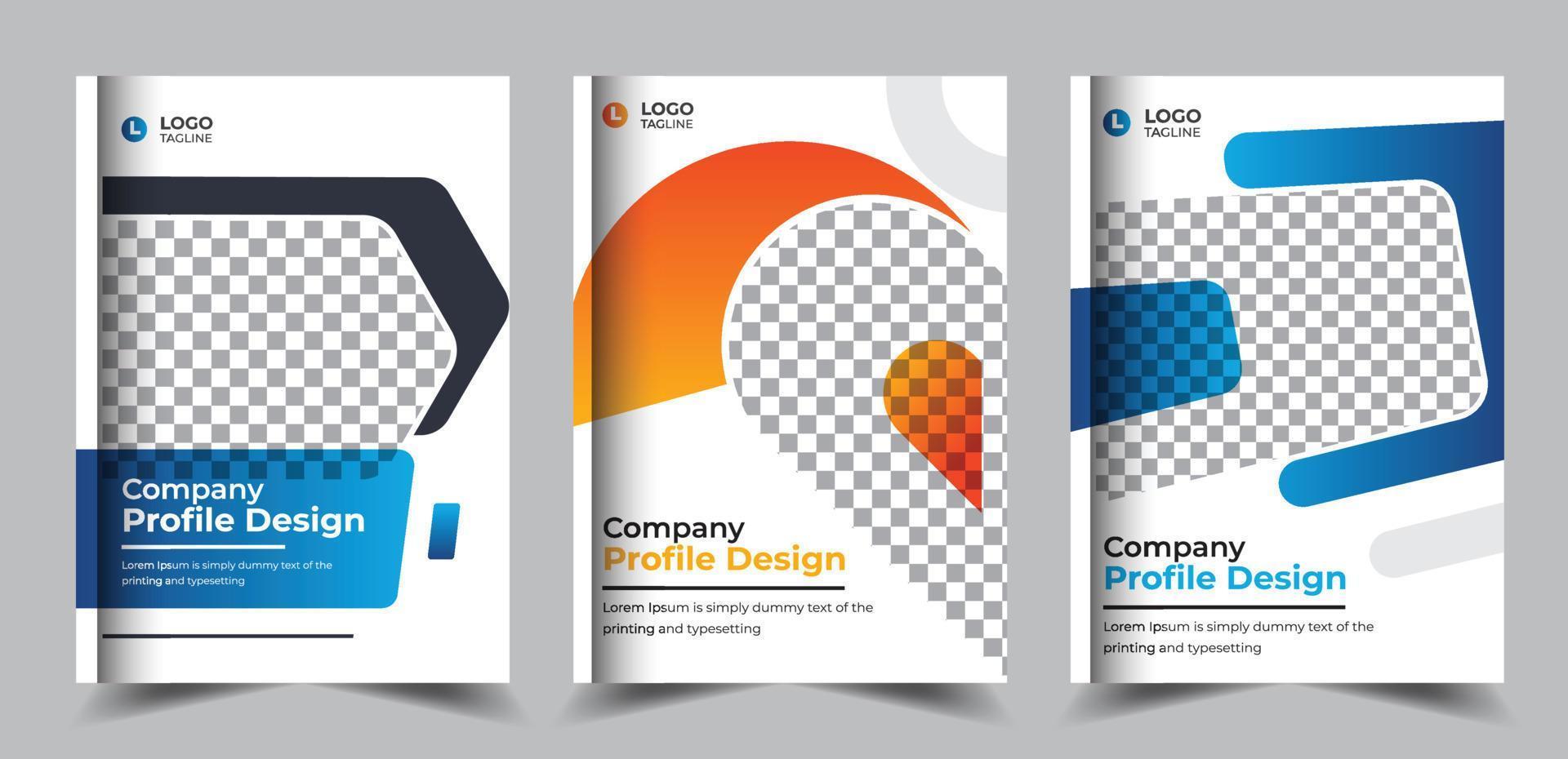 Company profile brochure with modern gradient shapes business book cover design vector