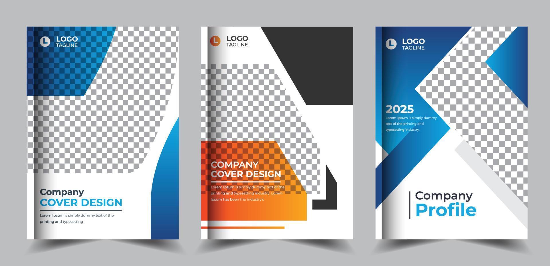 Company profile brochure with modern gradient shapes business book cover design vector