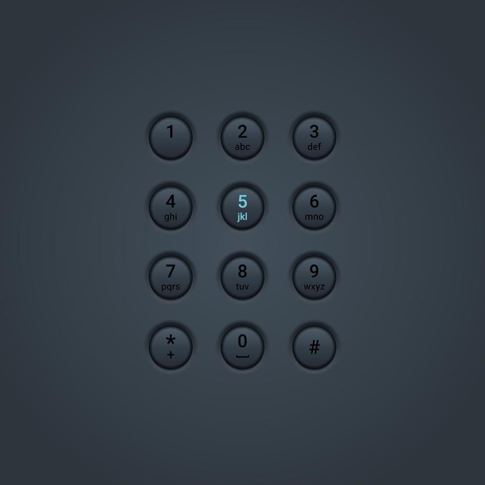 Mobile dial pad buttons vector