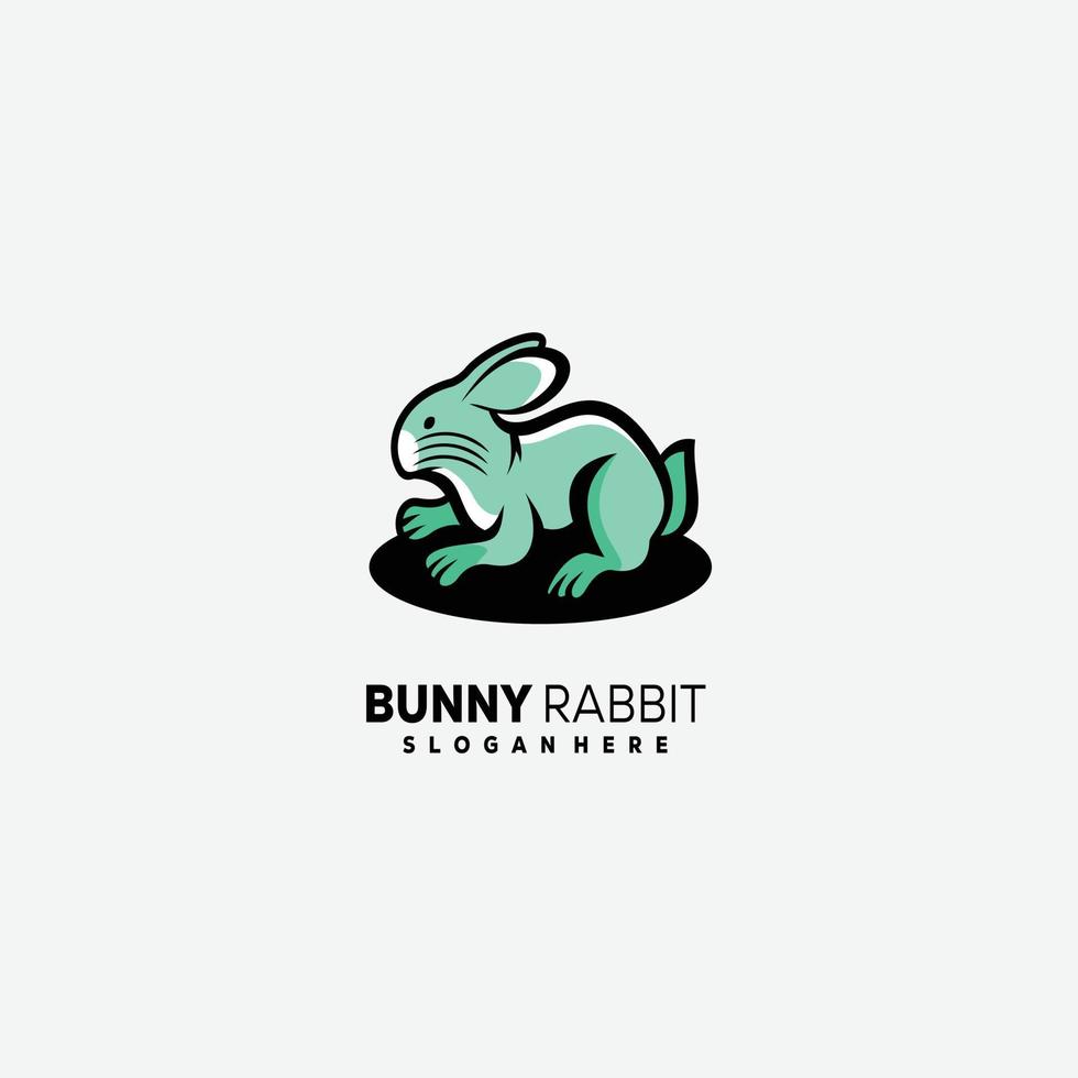 rabbit mascot logo design gradient template vector
