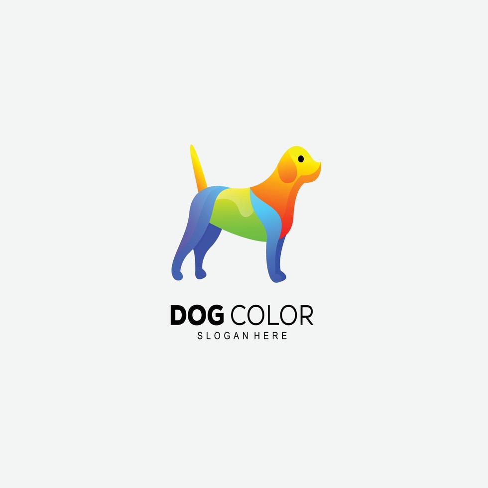 perro logo colorido diseño ilustración vector